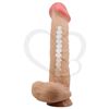 Dildo vertebrado con sopapa con piel extensible